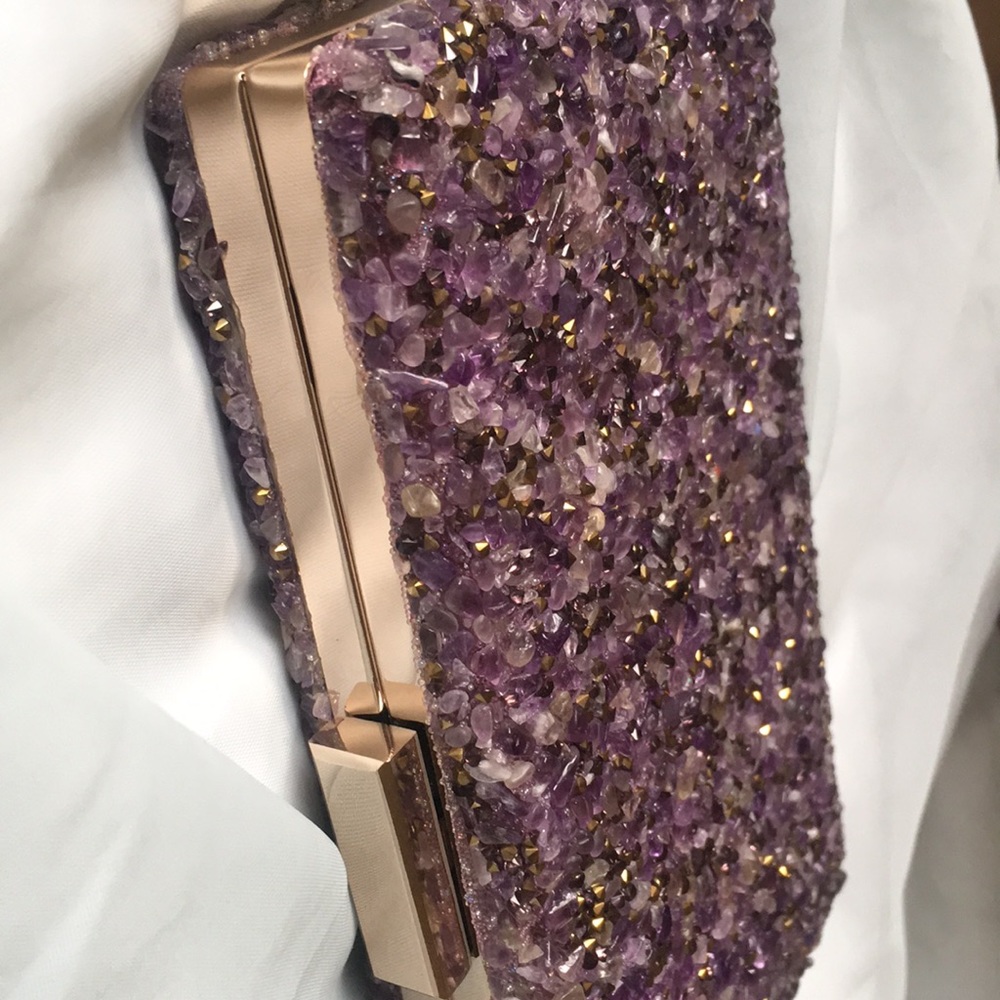 NWT AMAZING amethyst clutch / crossbody - Picture 3 of 4